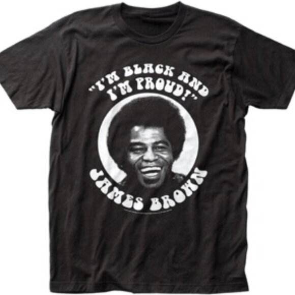 Impact Merchandising James Brown Black and Proud Fitted Jersey Men's T-Shirt - Picture 1 of 1